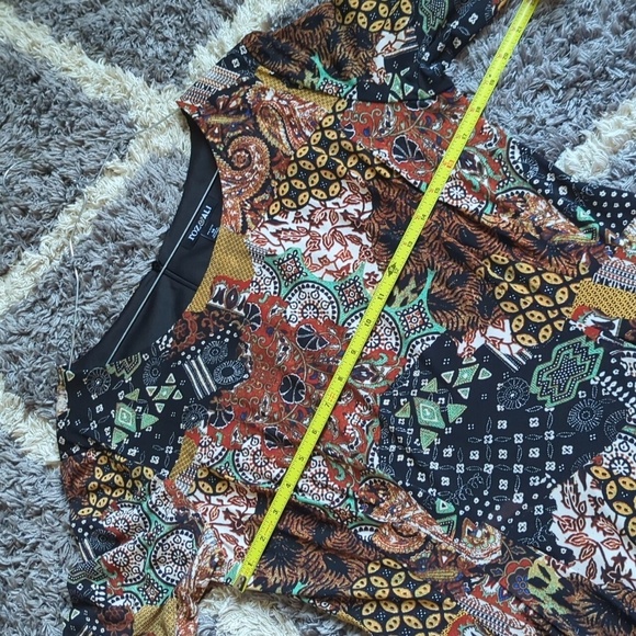 NWT Roz & Ali 3/4 Sleeve Fit & Flare Patchwork Dress - Picture 10 of 10